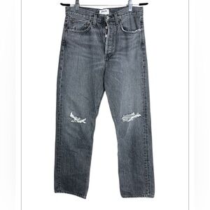 AGOLDE 90s Straight Leg distressed jeans in a gray wash size 27